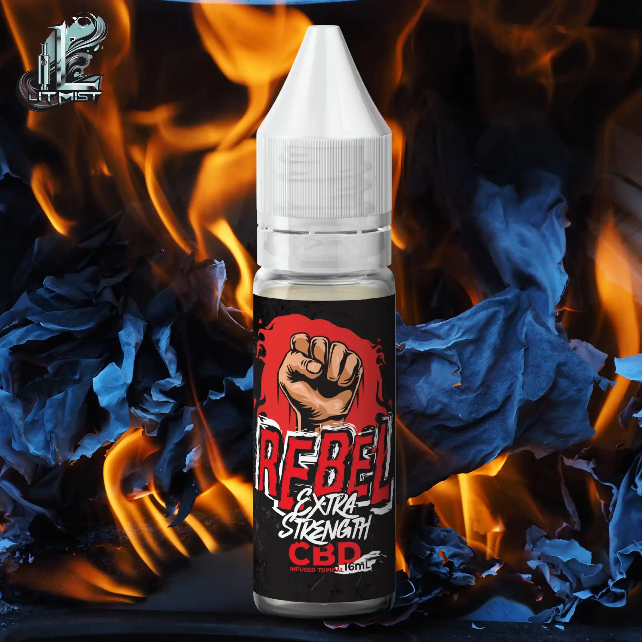 rebel cbd vape juice 15ml with background